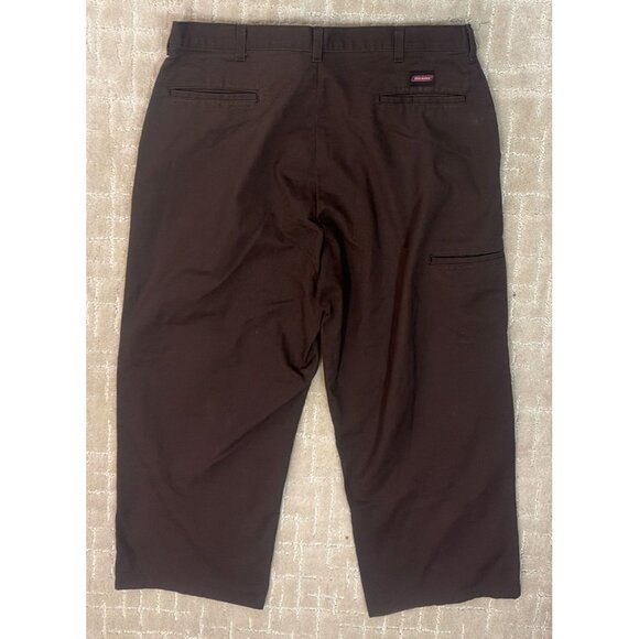 Dickies Loose Fit Double Knee Work Pants Mens 38x30 Dark Brown Chocolate Utility - Picture 2 of 3